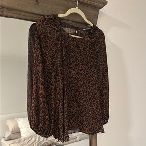 Leopard Print Chiffon Blouse